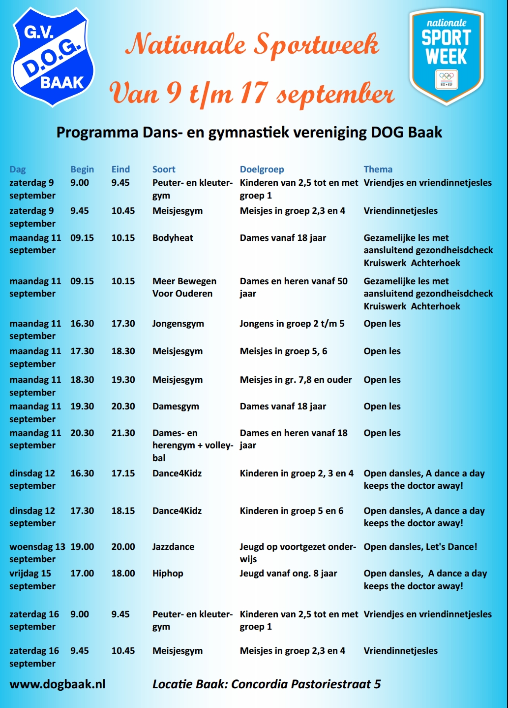 Programma Nationale Sportweek 2017