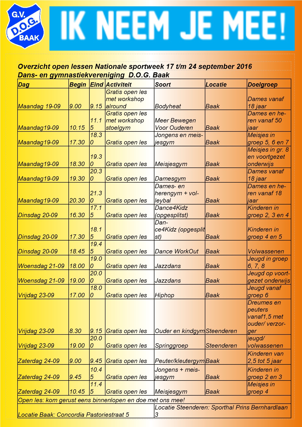 Publicatie nationale sportweek 2016 programma